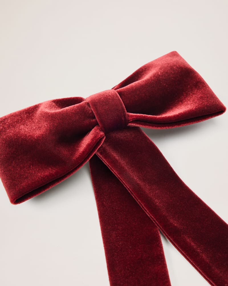 Lea Velvet Bow in GARNET