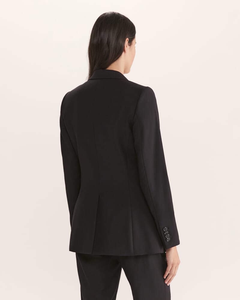 Celeste Wool Suit Blazer in BLACK