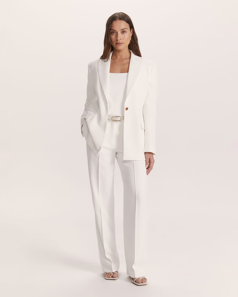 Dharma Stitch Detail Blazer in ALABASTER
