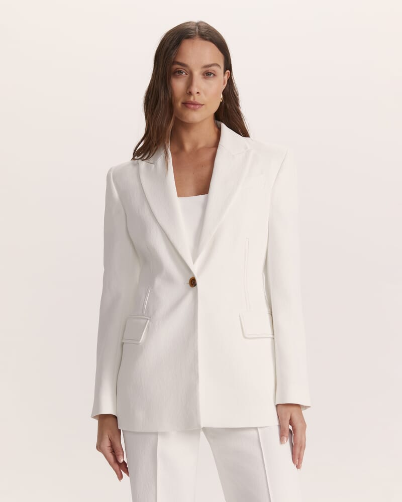 Dharma Stitch Detail Blazer in ALABASTER