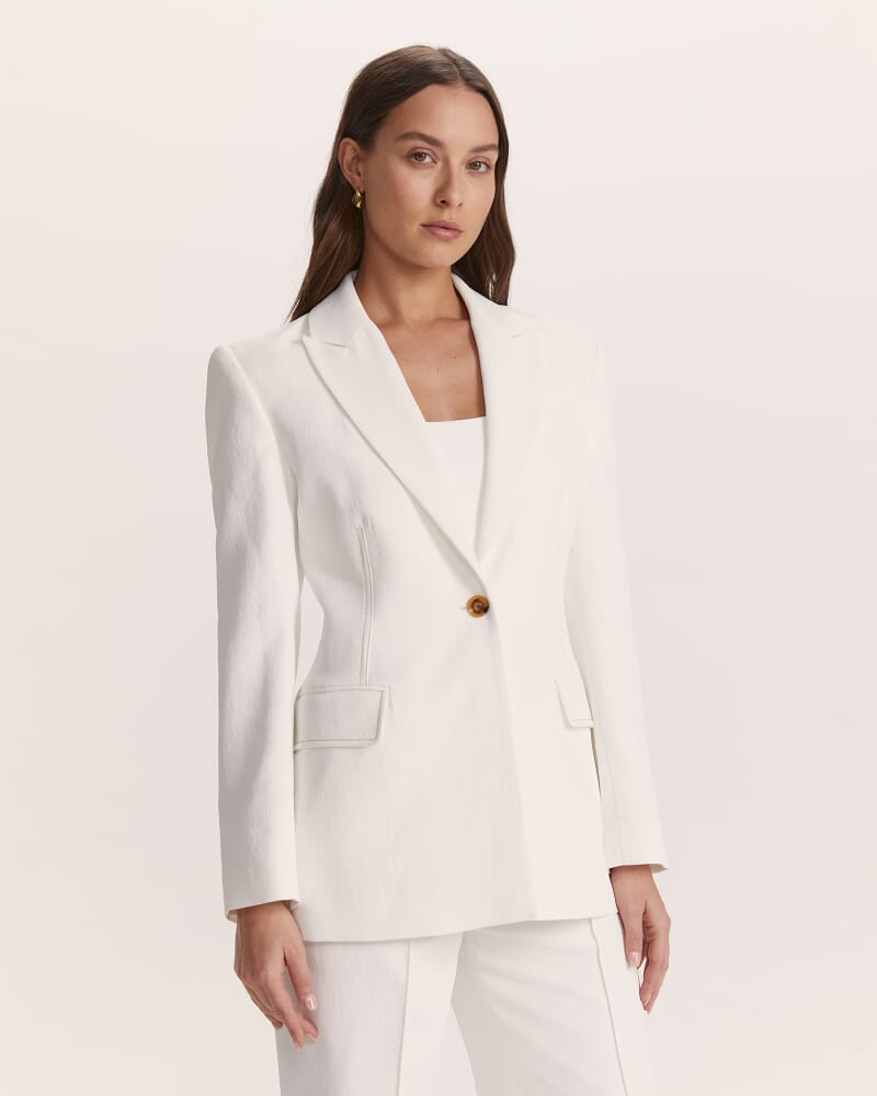 Dharma Stitch Detail Blazer in ALABASTER