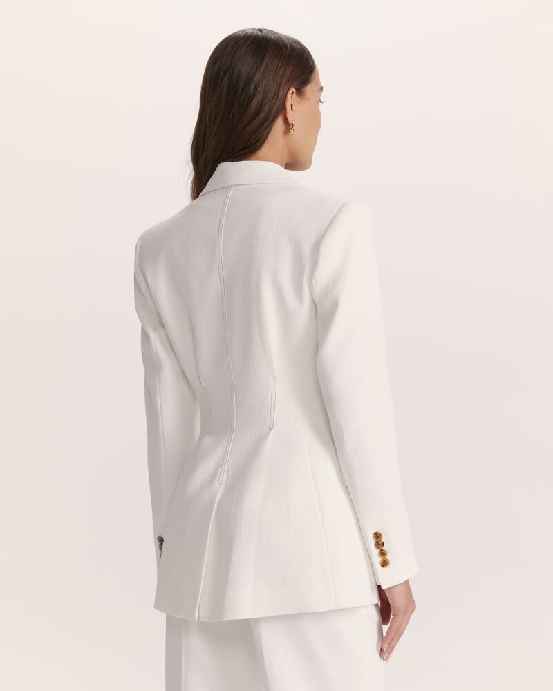Dharma Stitch Detail Blazer in ALABASTER