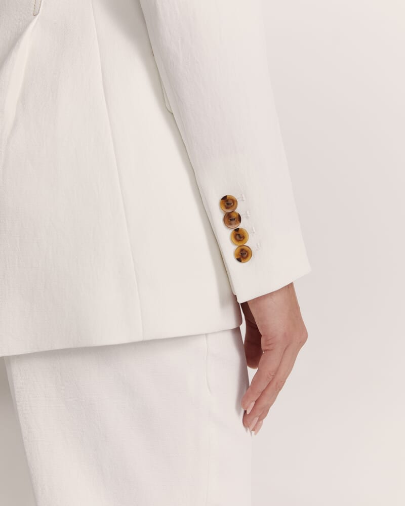 Dharma Stitch Detail Blazer in ALABASTER