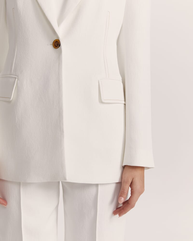 Dharma Stitch Detail Blazer in ALABASTER