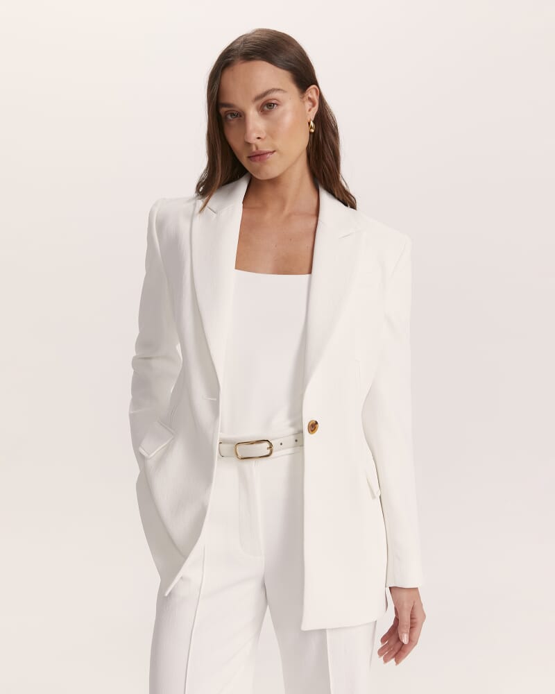 Dharma Stitch Detail Blazer in ALABASTER