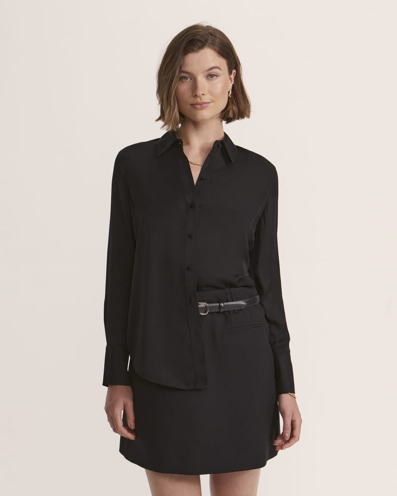 Sam Silk Cuff Shirt in BLACK