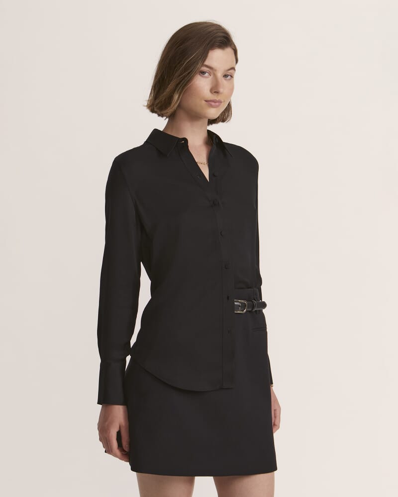 Sam Silk Cuff Shirt in BLACK