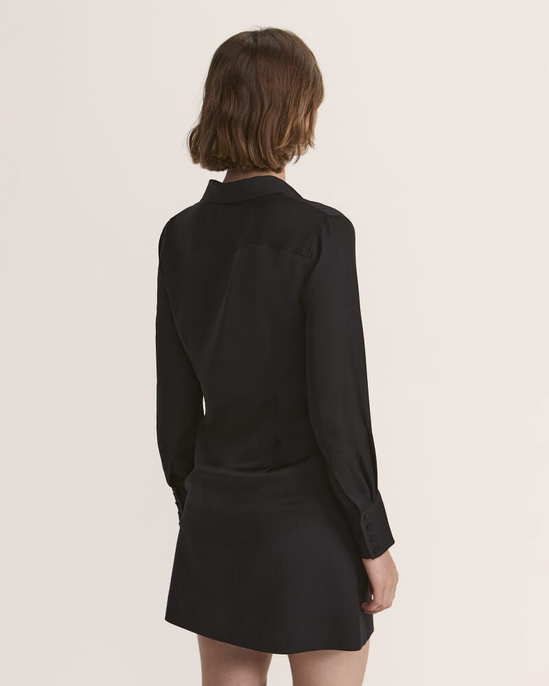 Sam Silk Cuff Shirt in BLACK