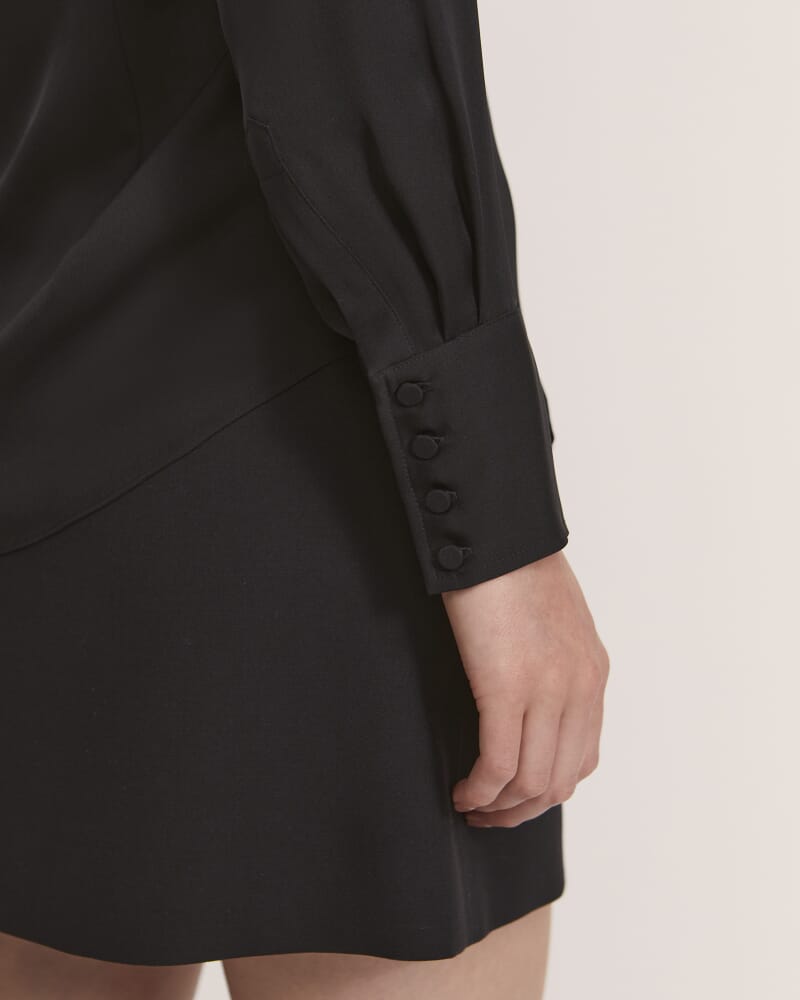 Sam Silk Cuff Shirt in BLACK