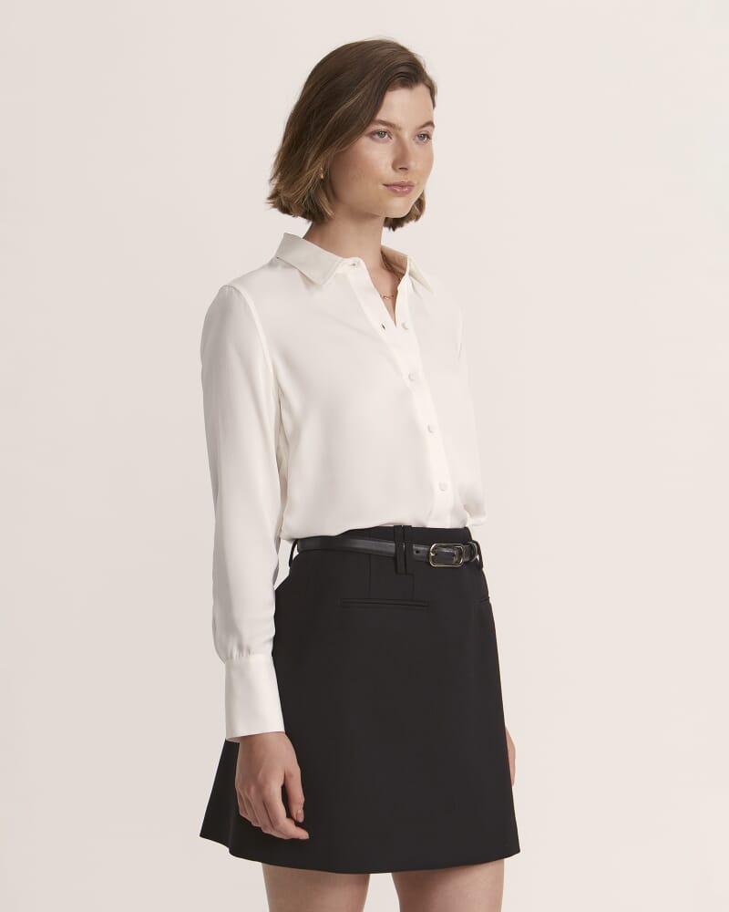 Sam Silk Cuff Shirt in OFF WHITE