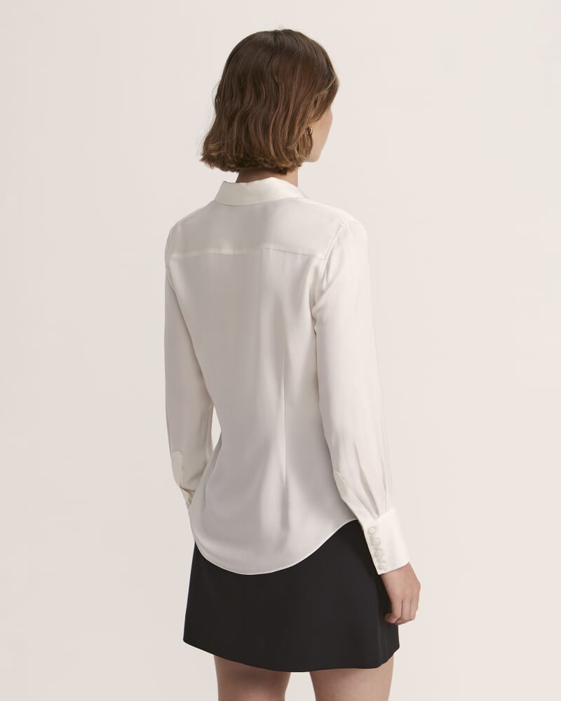 Sam Silk Cuff Shirt in OFF WHITE