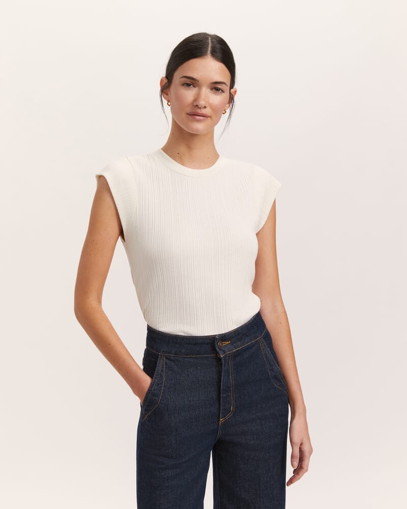 Sabine Cap Sleeve Tee in VANILLA