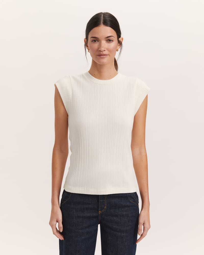 Sabine Cap Sleeve Tee in VANILLA