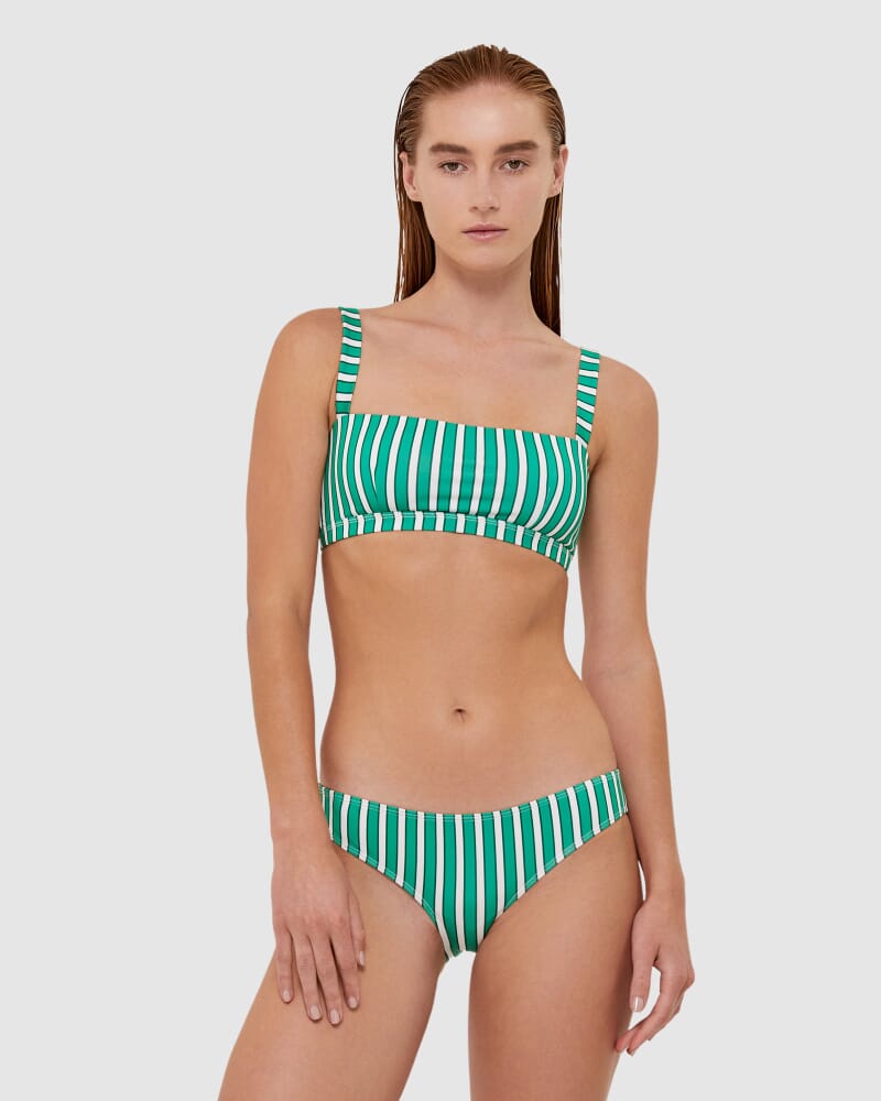 Tilda Bikini Balconette Bra in EMERALD/WHITE