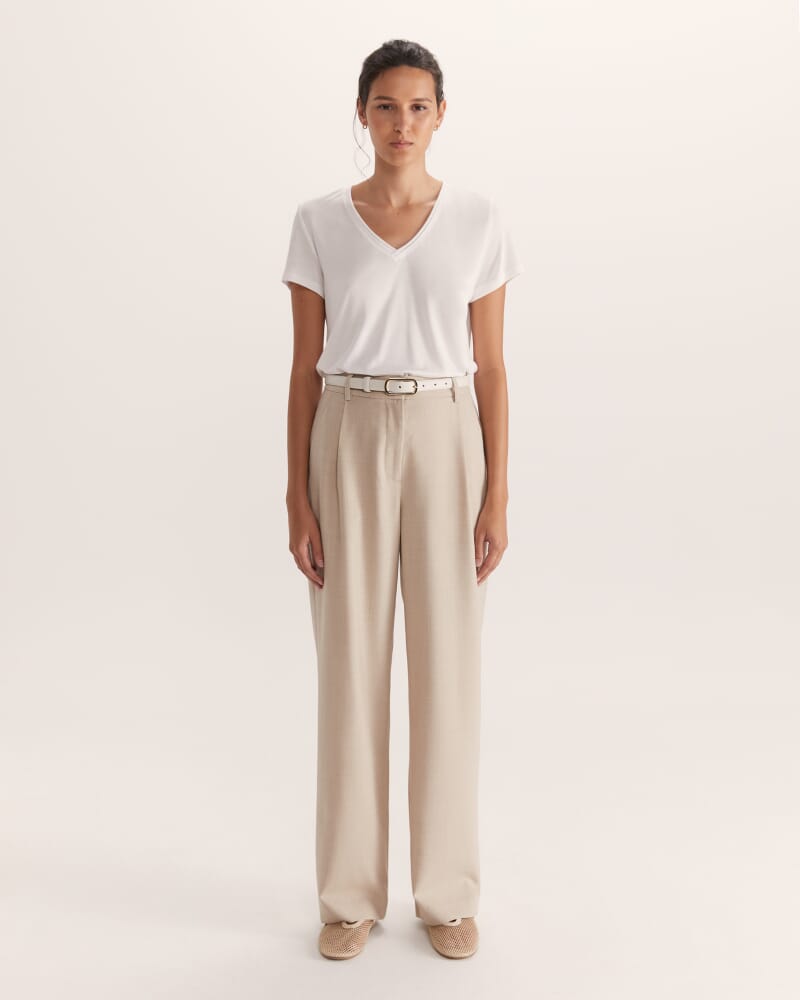 Antonia V Neck Tee in WHITE