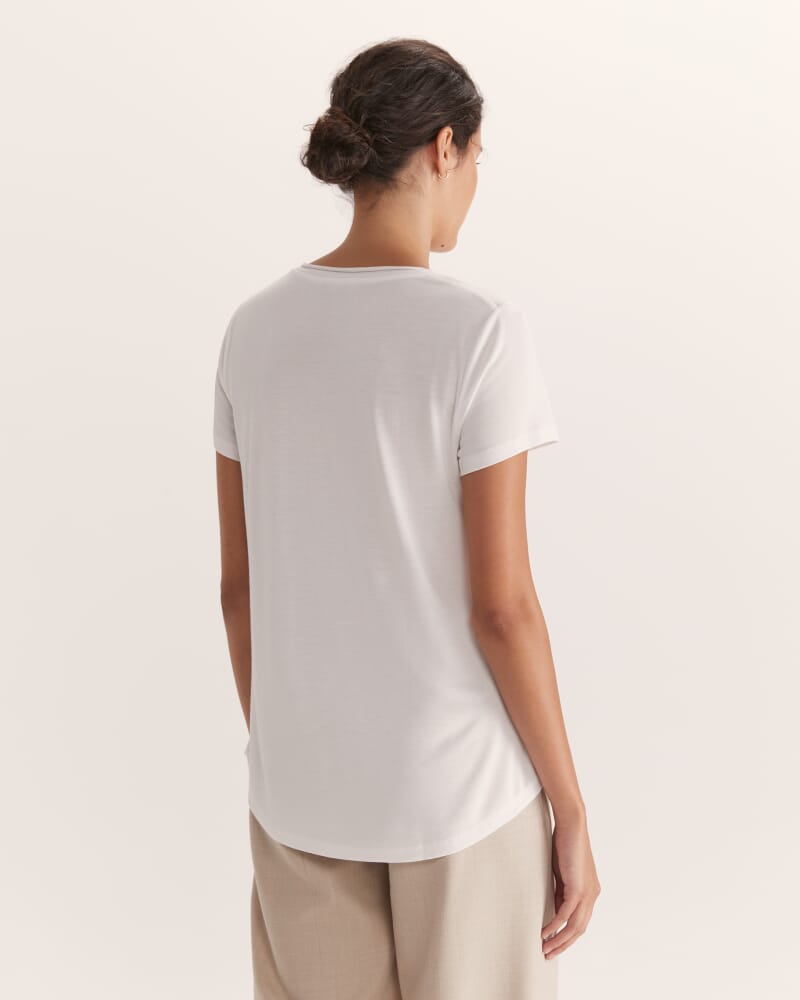 Antonia V Neck Tee in WHITE