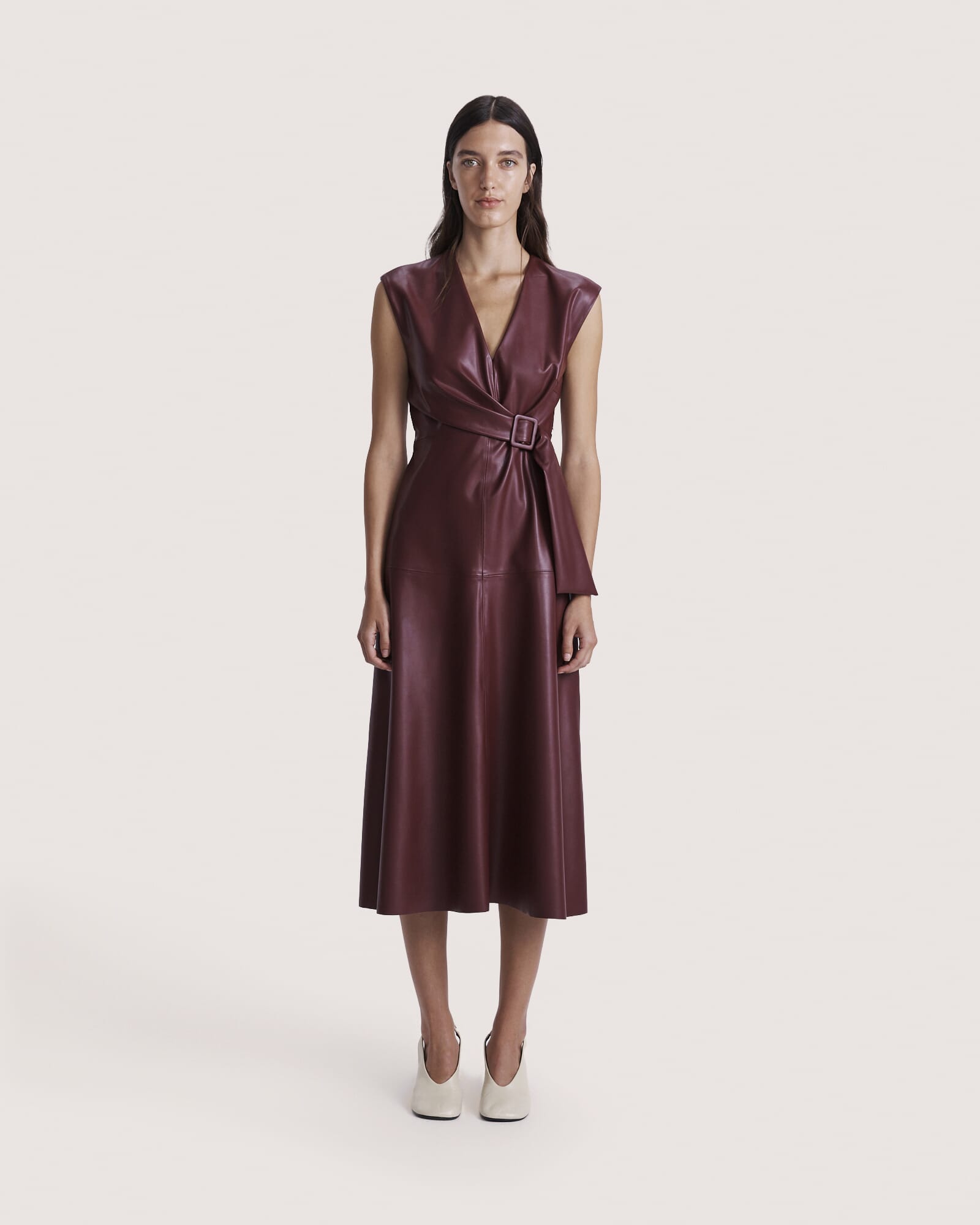 Mimi Vegan Leather Wrap Dress