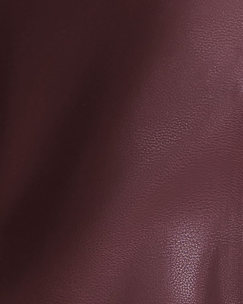 Mimi Vegan Leather Wrap Dress in VINO