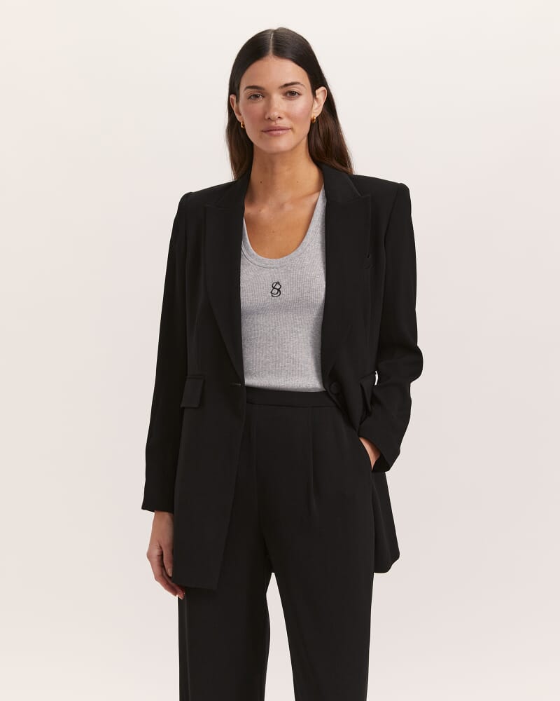 Isabella Longline Blazer in BLACK