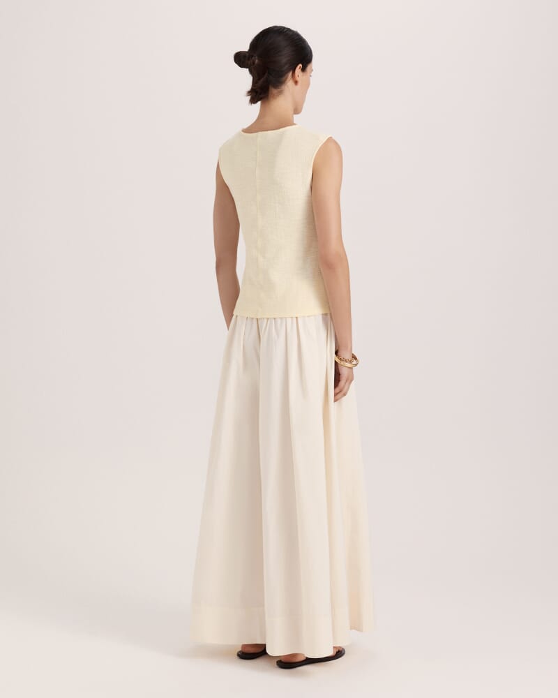 Eva Cotton V Neck Tank in CAMOMILE