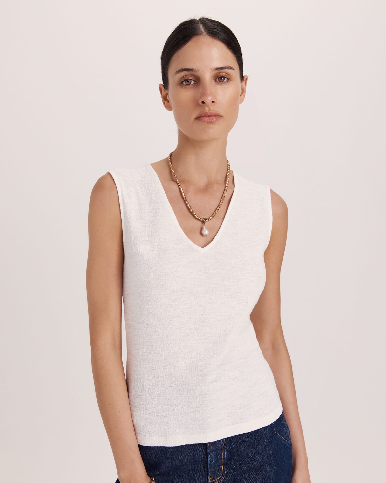 Eva Cotton V Neck Tank