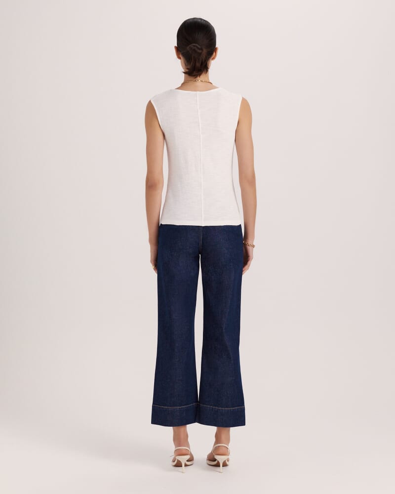 Eva Cotton V Neck Tank in IVORY
