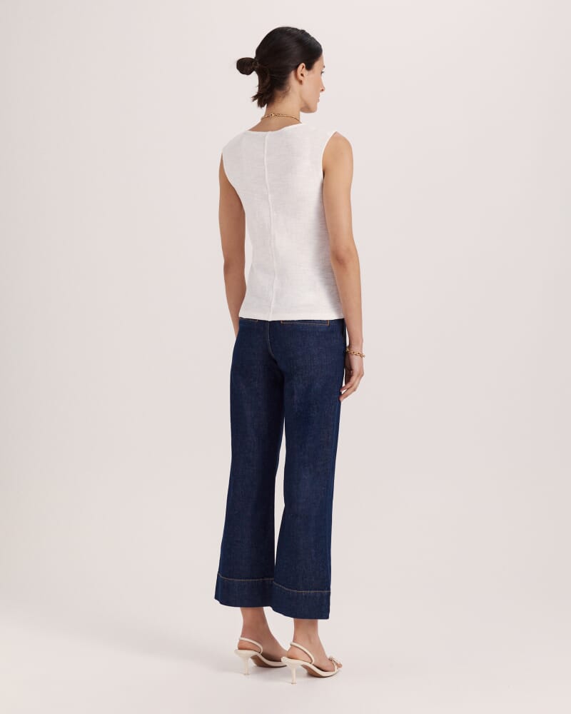 Eva Cotton V Neck Tank in IVORY