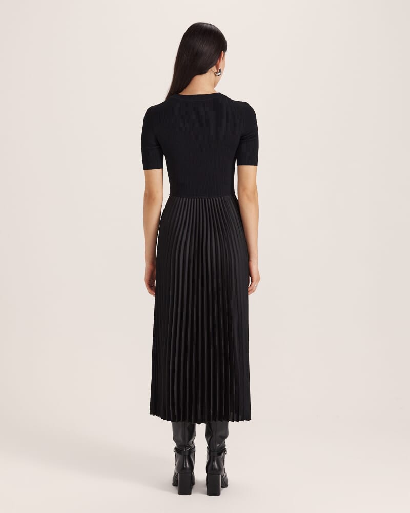 Vicky Mixed Media Dress in BLACK