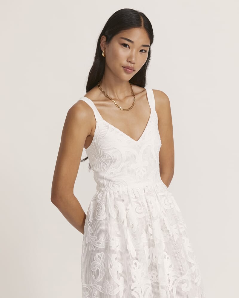 Rielle Midi Dress in WHITE
