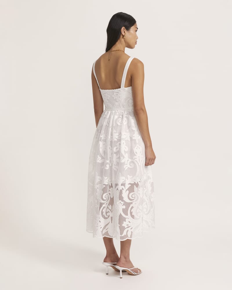 Rielle Midi Dress in WHITE