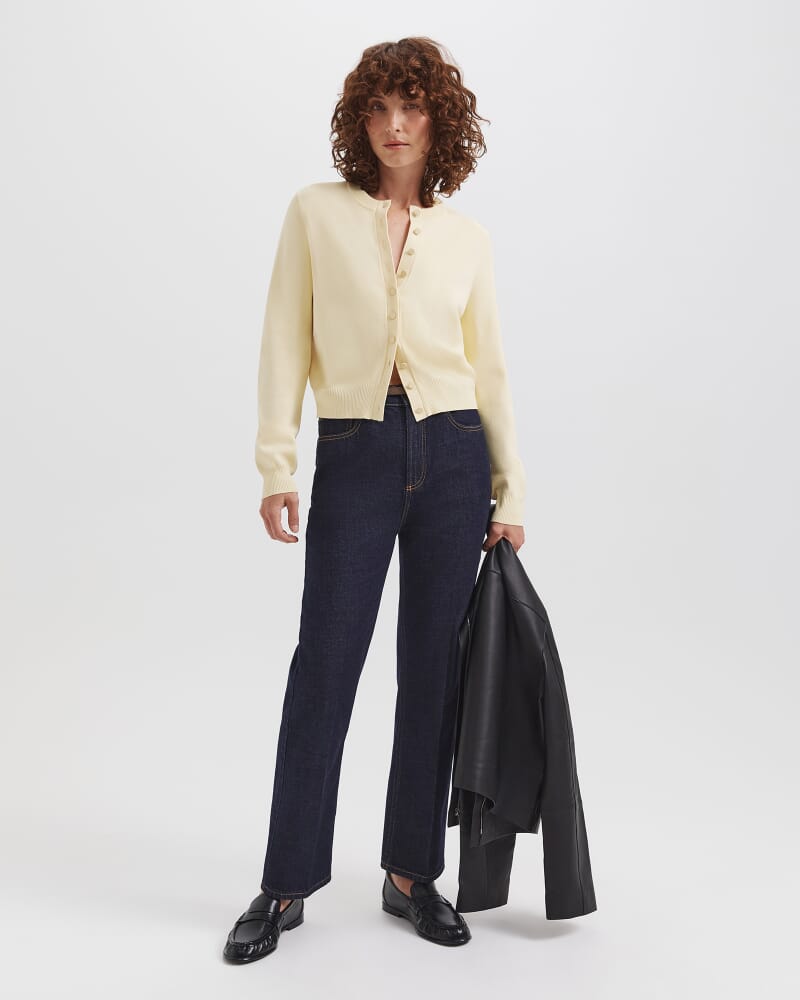 Mia Milano Knit Cardigan in LEMON