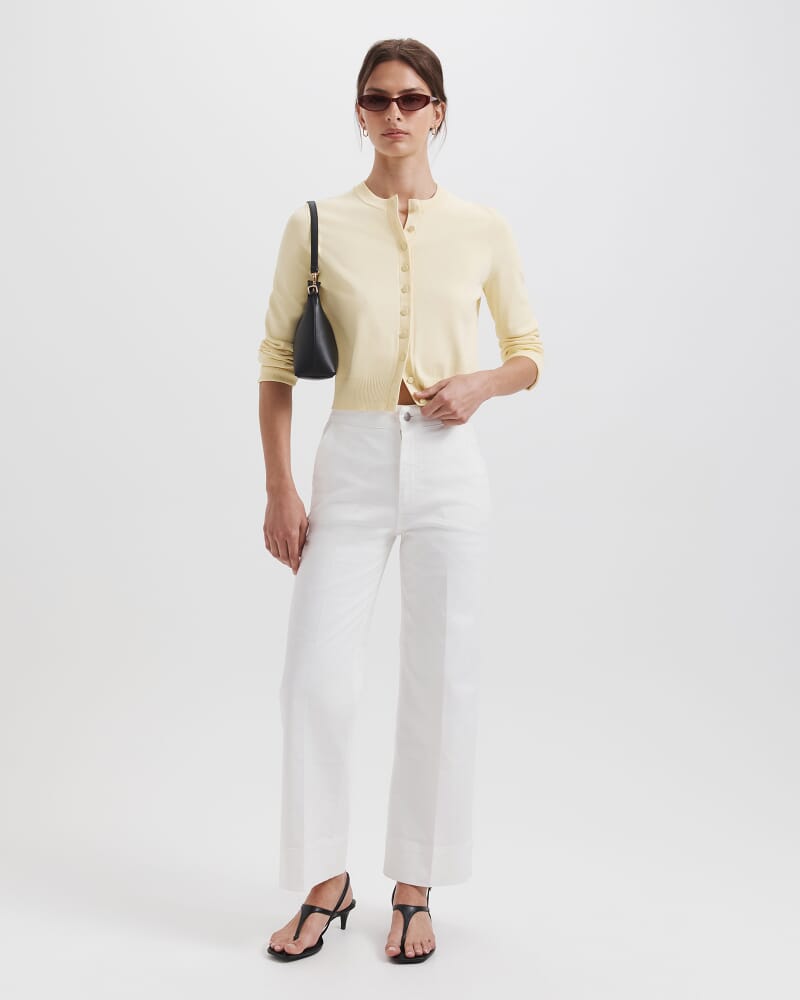 Mia Milano Knit Cardigan in LEMON