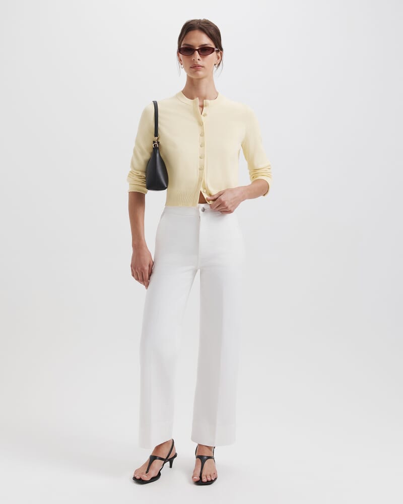 Mia Milano Knit Cardigan in LEMON