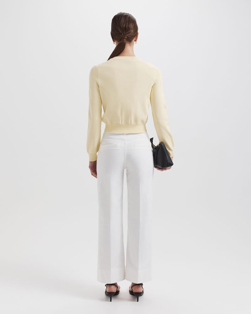 Mia Milano Knit Cardigan in LEMON