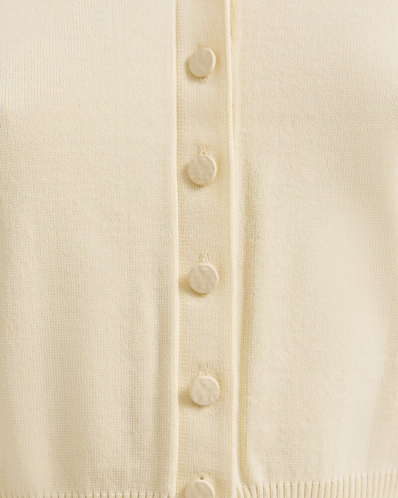 Mia Milano Knit Cardigan in LEMON