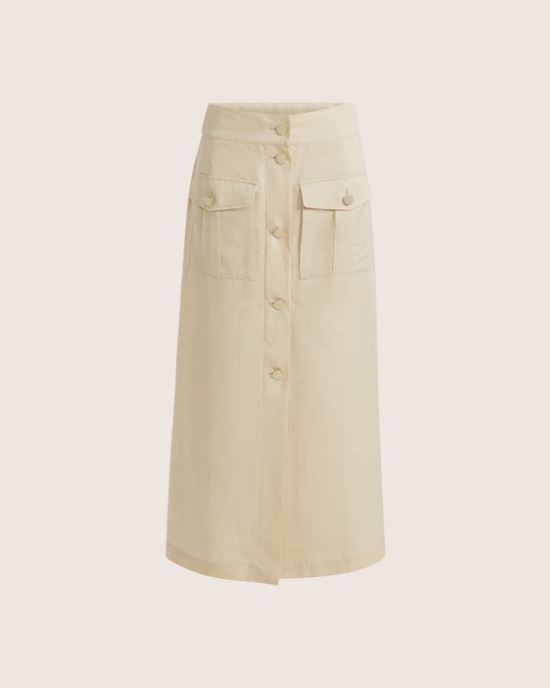 Mabel Utility Midi Skirt in BUTTER