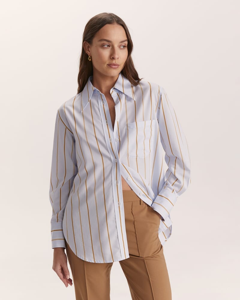 Milly Striped Pocket Shirt in STRIPE