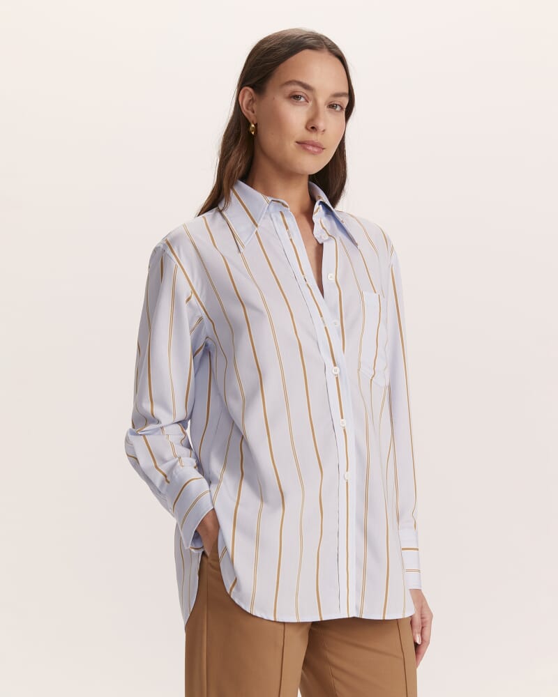 Milly Striped Pocket Shirt in STRIPE