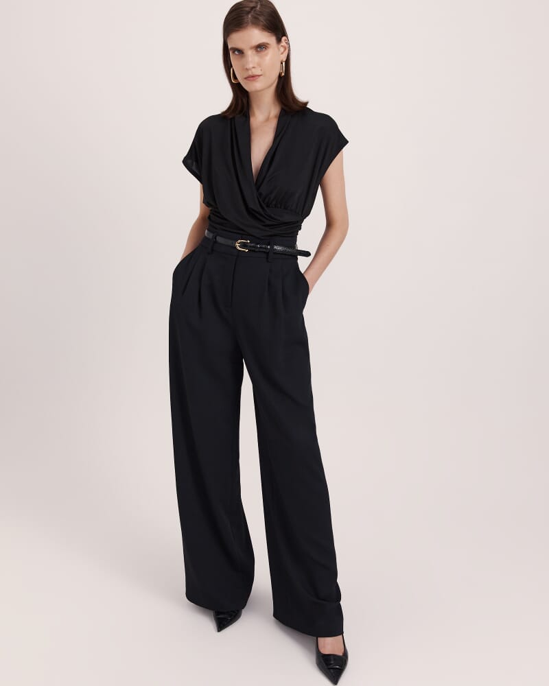 Sophie Wrap Top in BLACK