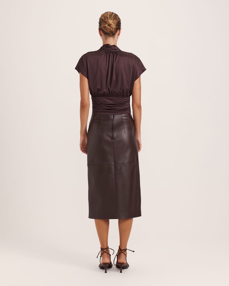 Sophie Wrap Top in CAROB