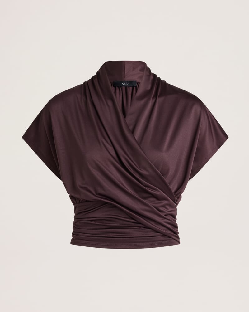 Sophie Wrap Top in CAROB