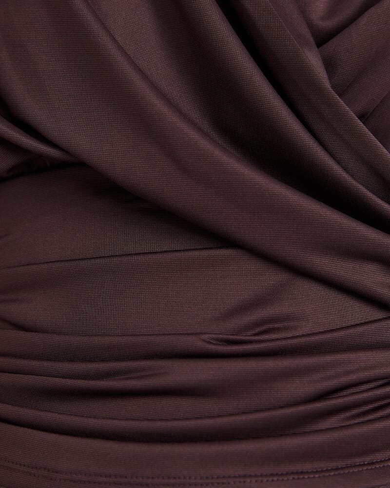 Sophie Wrap Top in CAROB