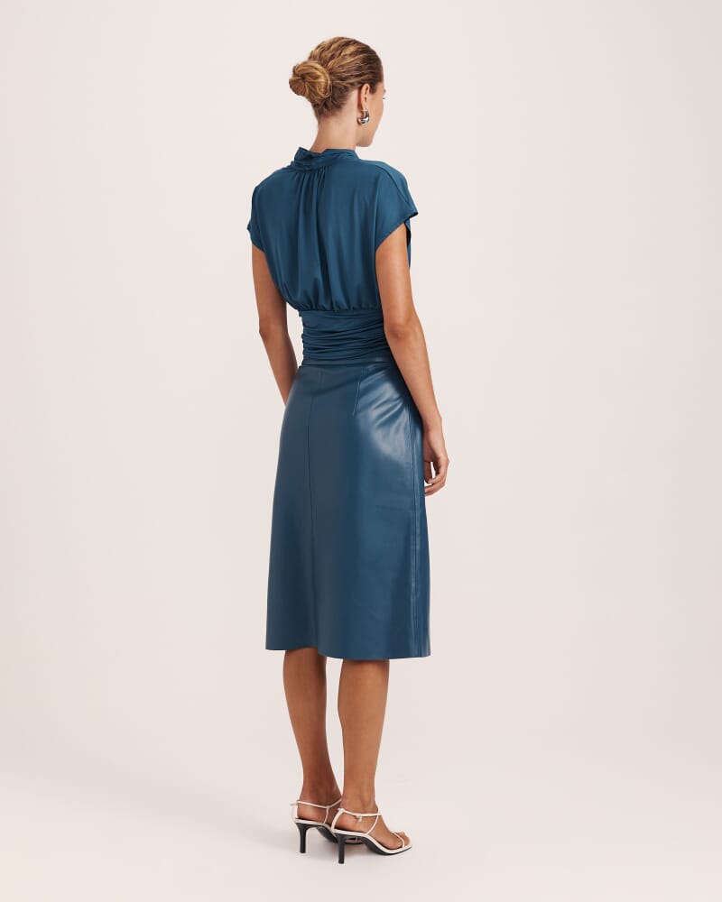 Sophie Wrap Top in PEACOCK