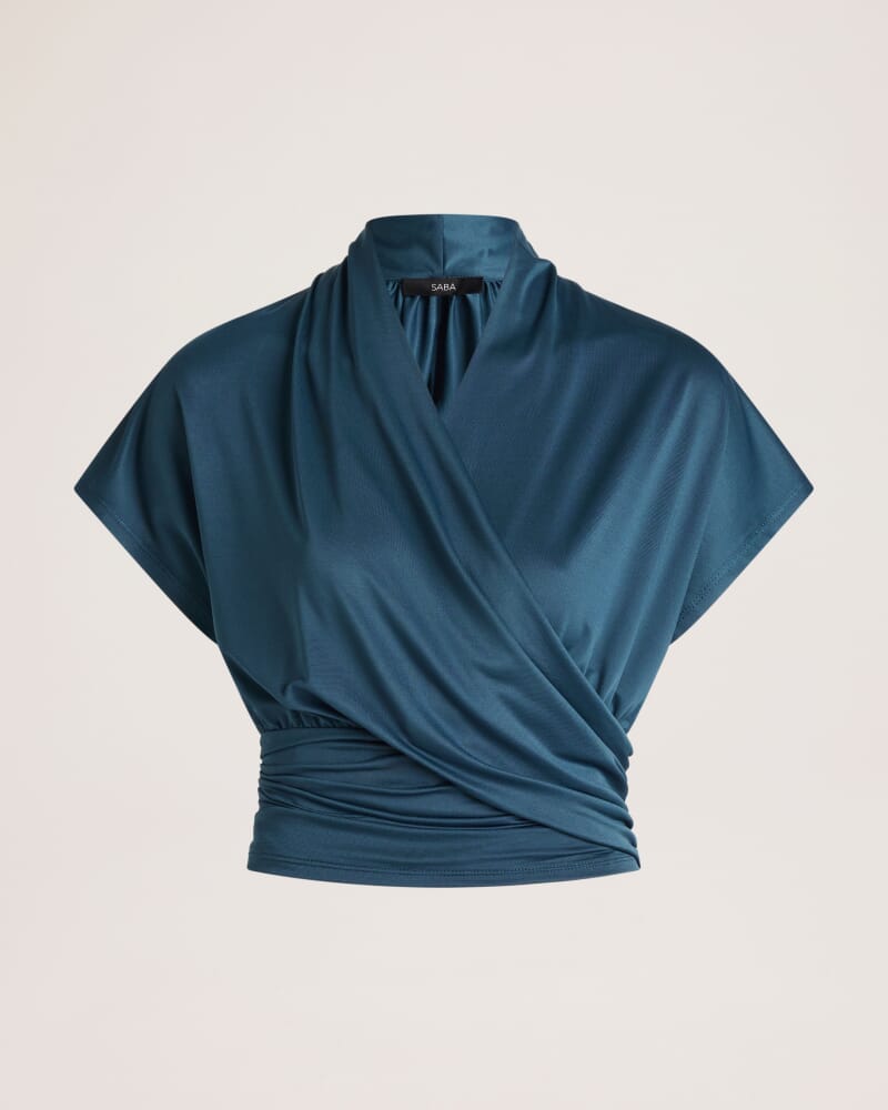 Sophie Wrap Top in PEACOCK