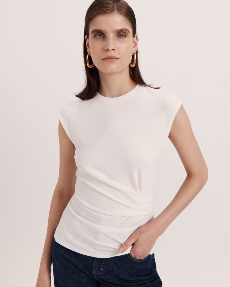 Xanthe Tuck Detail Top in WHITE