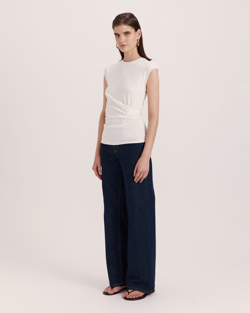 Xanthe Tuck Detail Top in WHITE