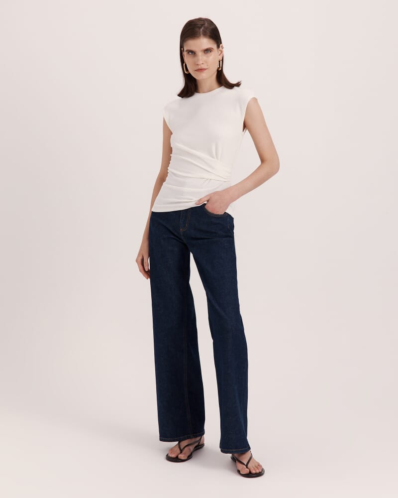 Xanthe Tuck Detail Top in WHITE