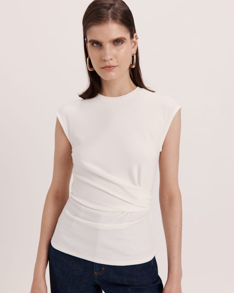 Xanthe Tuck Detail Top in WHITE
