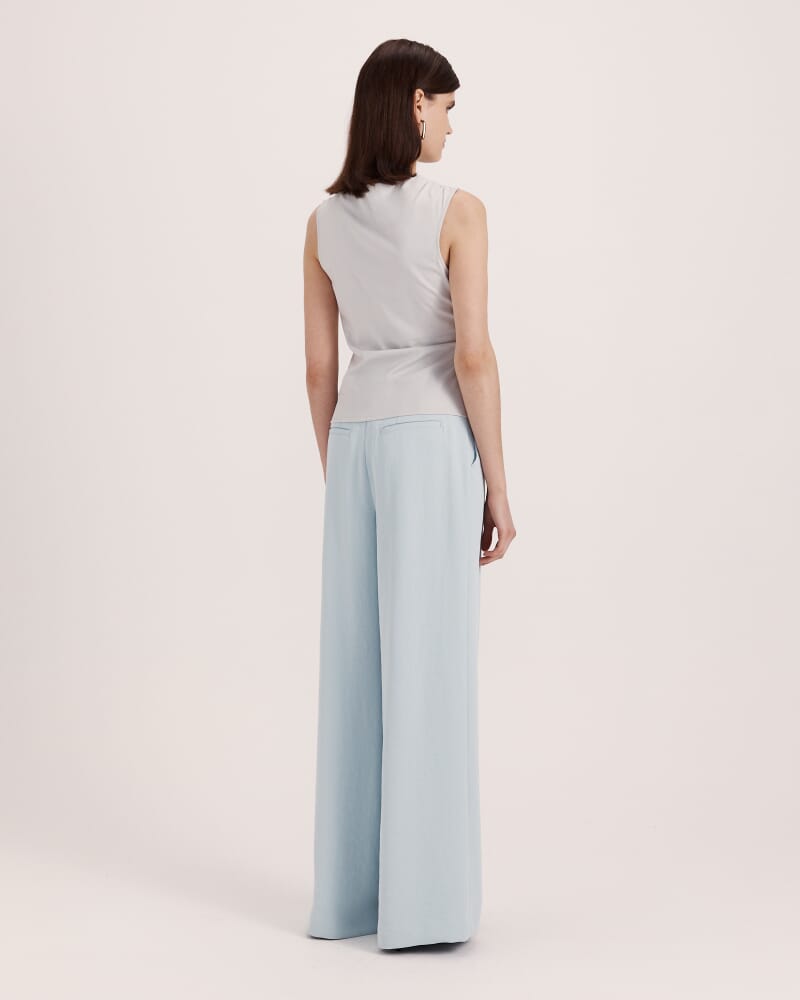 Dana Cotton Drape Detail Top in BLUE MIST