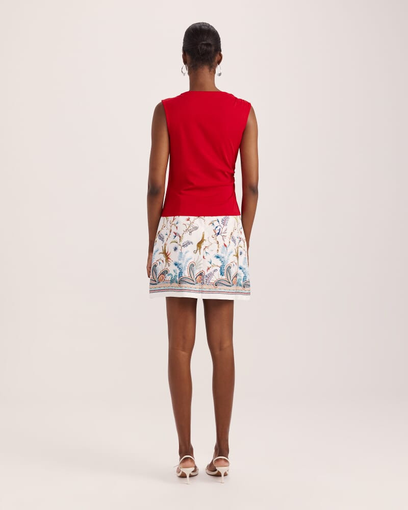 Dana Cotton Drape Detail Top in RED